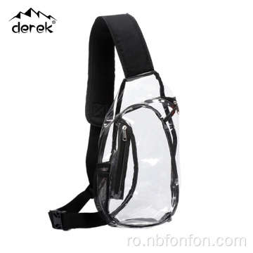 Pungă transparentă de umăr din PVC PVC Inteproof Crossbody Bag